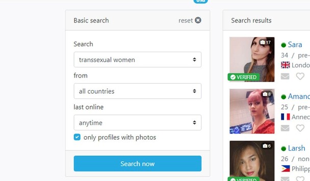 searching on mytranssexualdate